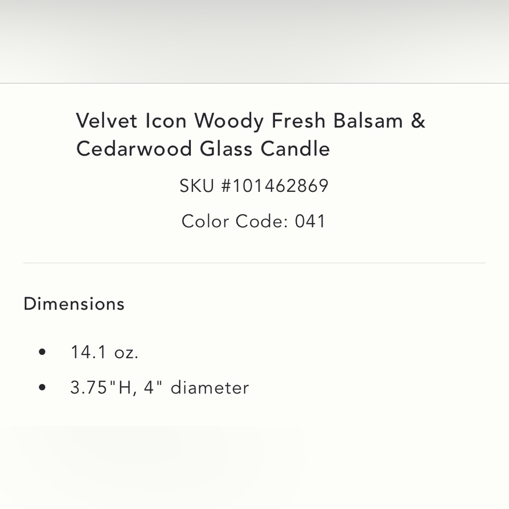 Anthropologie Velvet Icon Woody Fresh Balsam & Cedarwood Glass Candle NEW - Picture 4 of 5